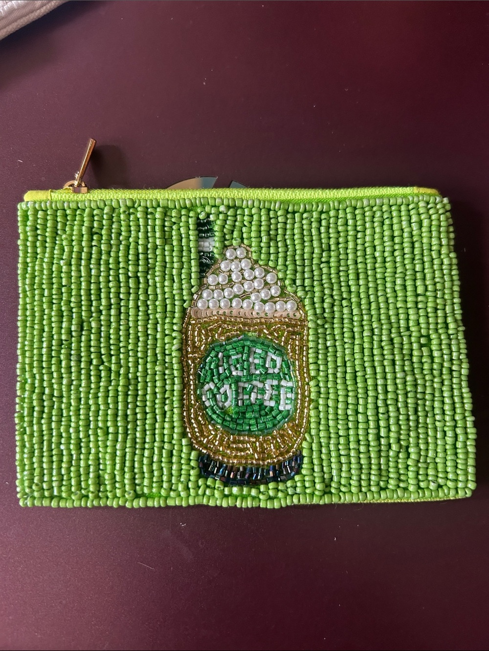 Beaded Coin Purse ICE COFFEE New!